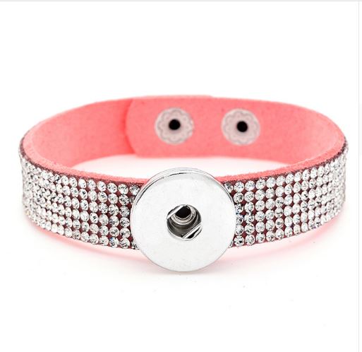 Rhinestone Felt Snap Closure 20mm Snap Braclet for Snap Jewelry (Assorted Colors)
