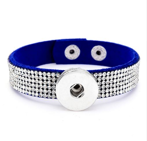 Rhinestone Felt Snap Closure 20mm Snap Braclet for Snap Jewelry (Assorted Colors)