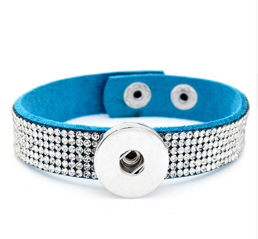 Rhinestone Felt Snap Closure 20mm Snap Braclet for Snap Jewelry (Assorted Colors)