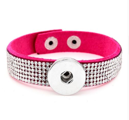 Rhinestone Felt Snap Closure 20mm Snap Braclet for Snap Jewelry (Assorted Colors)