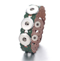 Leather Filigree Heart Cut-out Snap Bracelet 20mm for Snap Charm Jewelry(Assorted Colors)