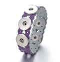 Leather Filigree Heart Cut-out Snap Bracelet 20mm for Snap Charm Jewelry(Assorted Colors)