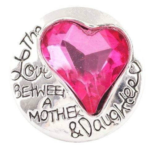 The Love Between a Mother and a Daughter 20mm Snap Charm for Snap Charm Jewelry