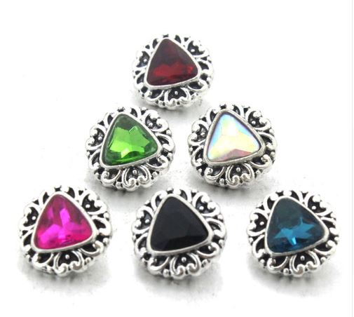 Birthstone Triangle Rhinestone 12mm Mini Snap for Snap Charm Jewelry