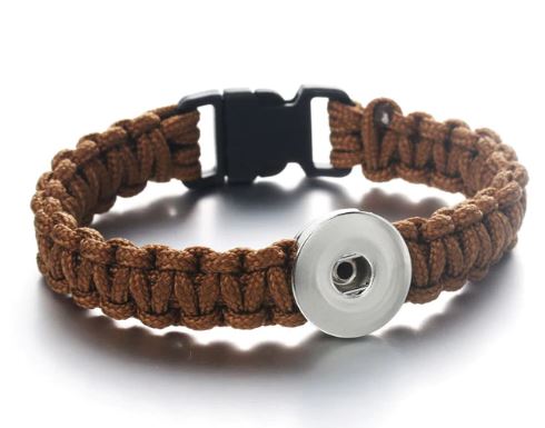 Braided Clip Clasp Youth/Adult Single Snap 20mm Snap Bracelet (Assorted Colors)