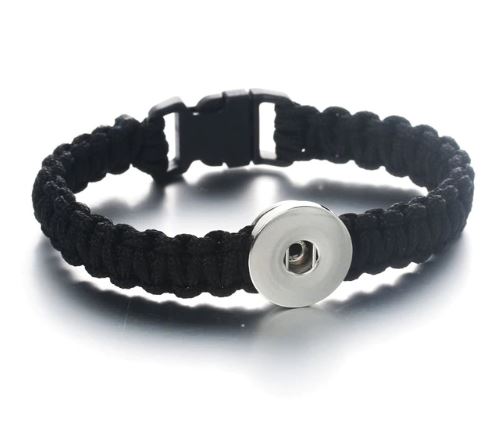 Braided Clip Clasp Youth/Adult Single Snap 20mm Snap Bracelet (Assorted Colors)