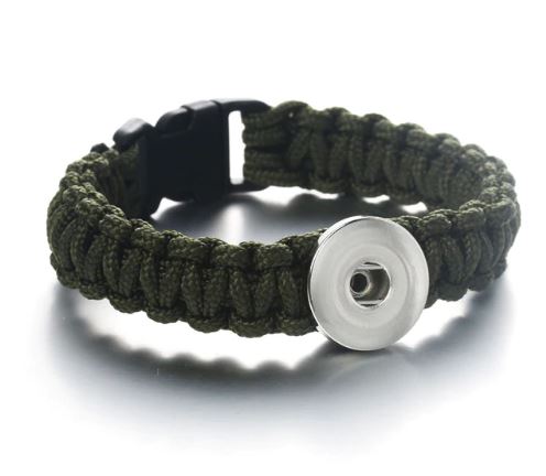 Braided Clip Clasp Youth/Adult Single Snap 20mm Snap Bracelet (Assorted Colors)