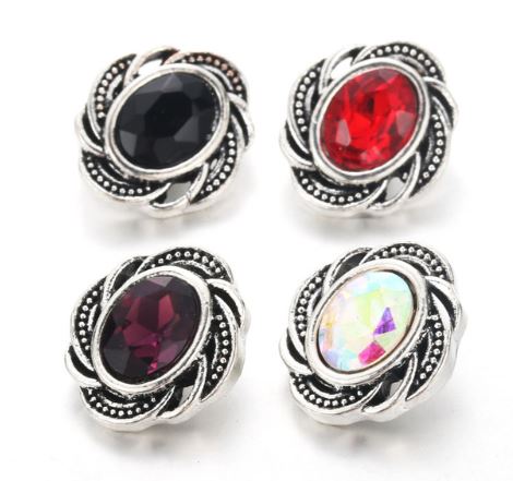 Oval Rhinestone 12mm MINI Snap Charm for Snap Charm Jewelry