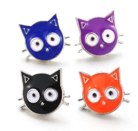 Cat Enameled 12mm MINI Snap Charm for Snap Charm Jewelry