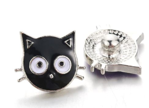 Cat Enameled 12mm MINI Snap Charm for Snap Charm Jewelry
