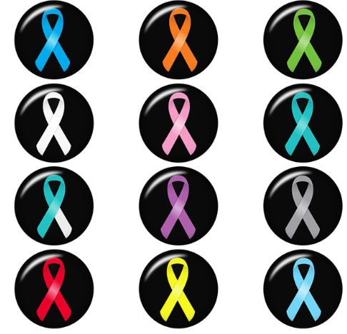 Cancer/Causes Ribbon Snap Charms 20mm for Snap Charm Jewelry