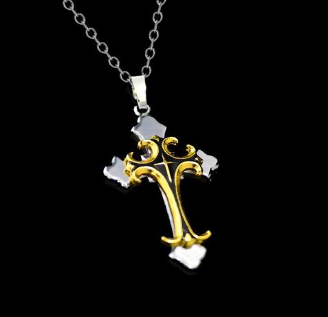 Stainless Steel Cross Necklace with Chain (Avaliable in 3 Colors)