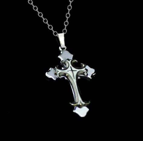 Stainless Steel Cross Necklace with Chain (Avaliable in 3 Colors)