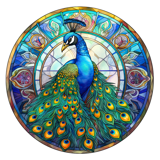 Colorful Peacock Stained Glass 20mm Snap Charm