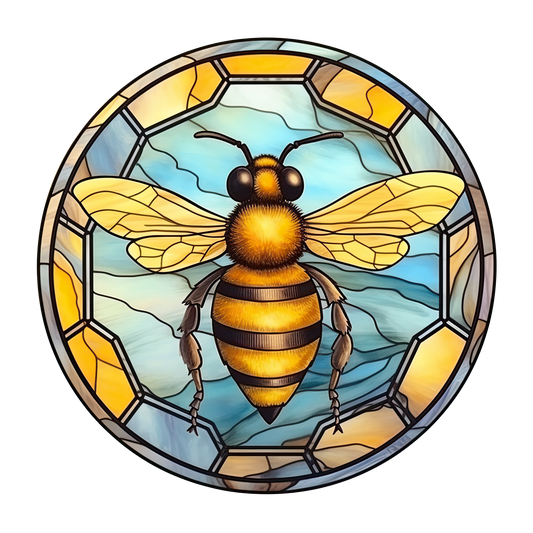 Stained Glass Design Bumble Bee 20mm Snap Charm for Snap Jewelry