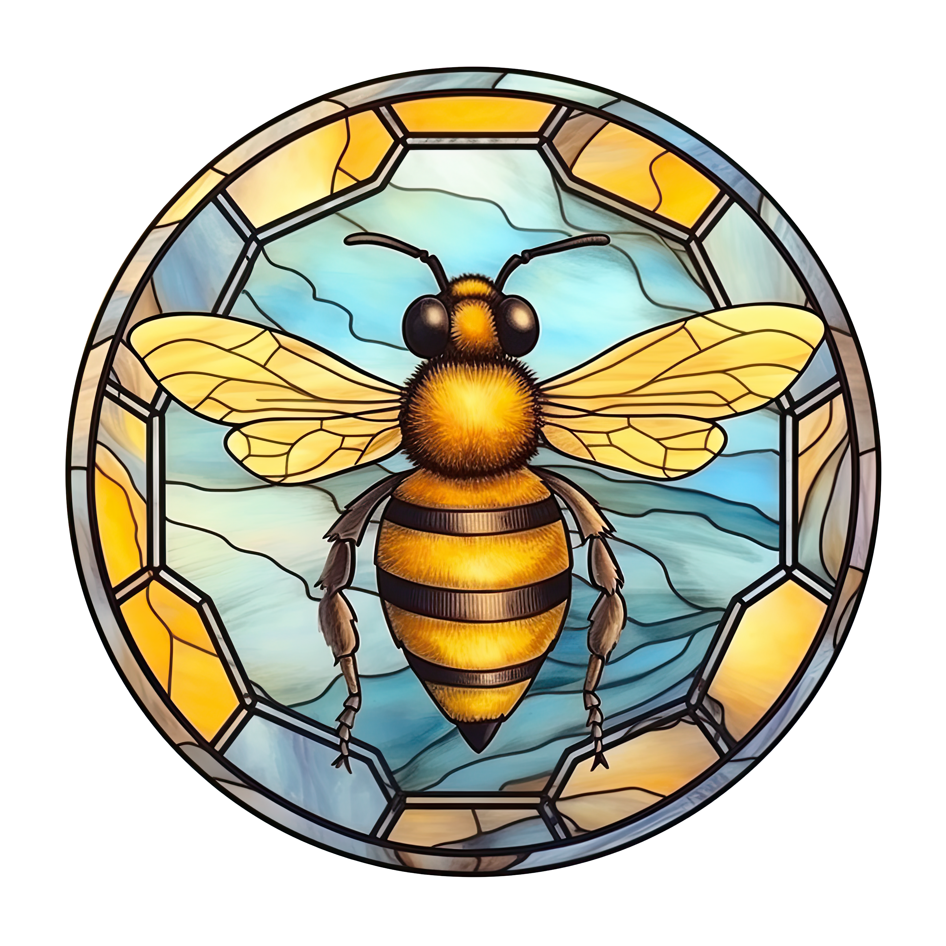 Stained Glass Design Bumble Bee 20mm Snap Charm for Snap Jewelry
