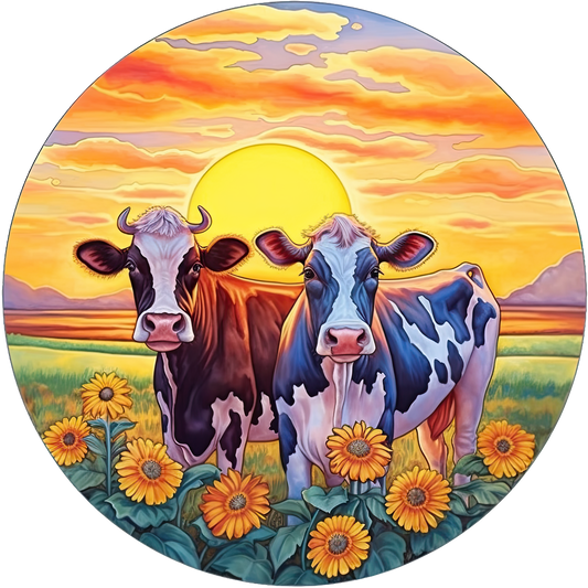 Cows Sunset With Sunflowers 20mm Snap Charm