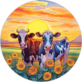 Cows Sunset With Sunflowers 20mm Snap Charm