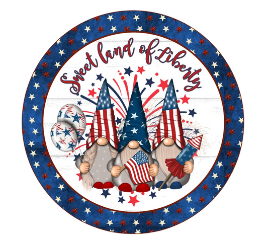 Sweet Land Of Liberty 4th of July Gnome 20mm Snap Charm