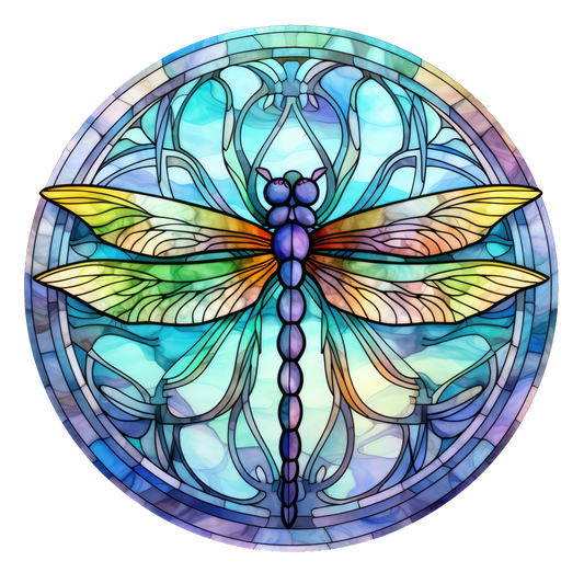 Stained Glass Look Purple/Blue Dragonfly 20mm Snap Charm