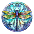 Stained Glass Look Purple/Blue Dragonfly 20mm Snap Charm