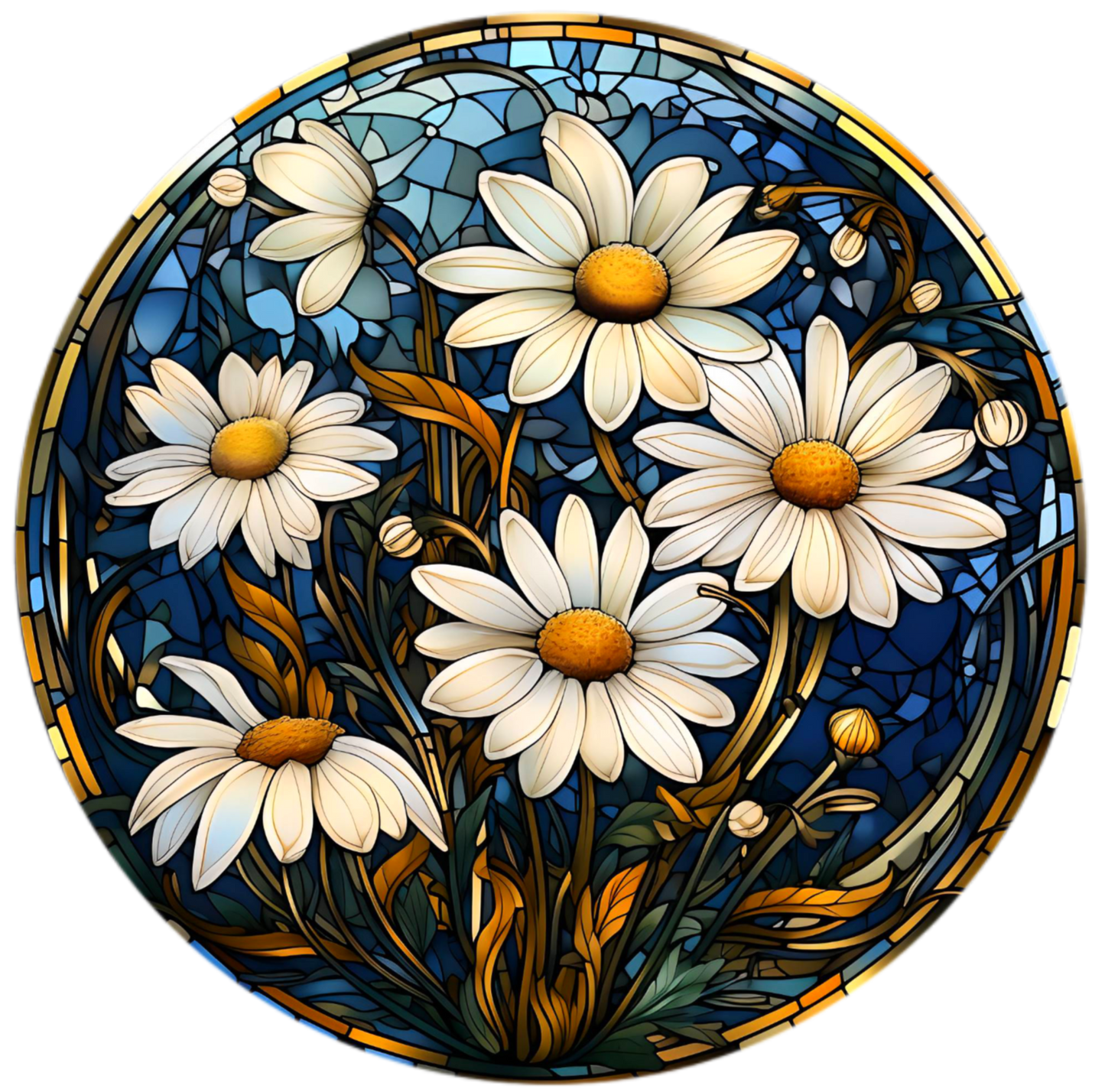 White Daisies with Blue Background 20mm Snap Charm