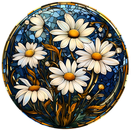White Daisies with Blue Background 20mm Snap Charm