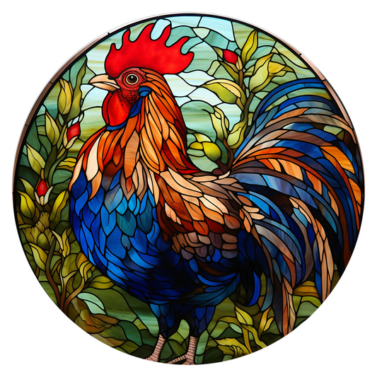 Rooster Stained Glass Design 20mm Snap Charm Jewelry
