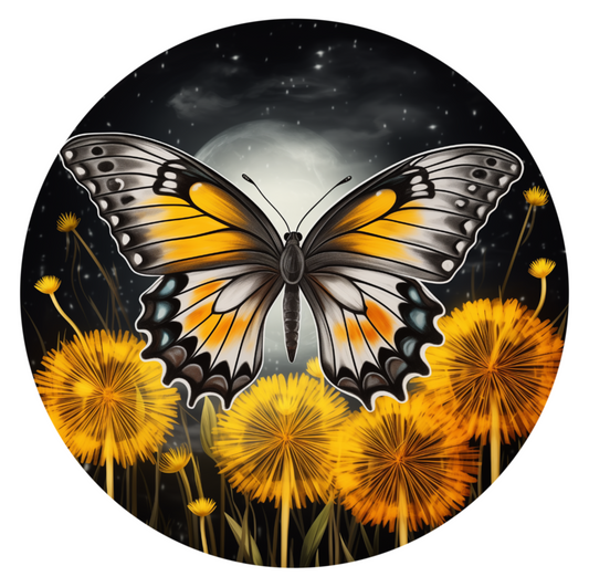 Butterfly and Sunflowers 20mm Snap Charm for Snap Charm Jewelry