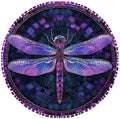 Purple Floral Dragonfly 20mm for Snap Charm Jewelry