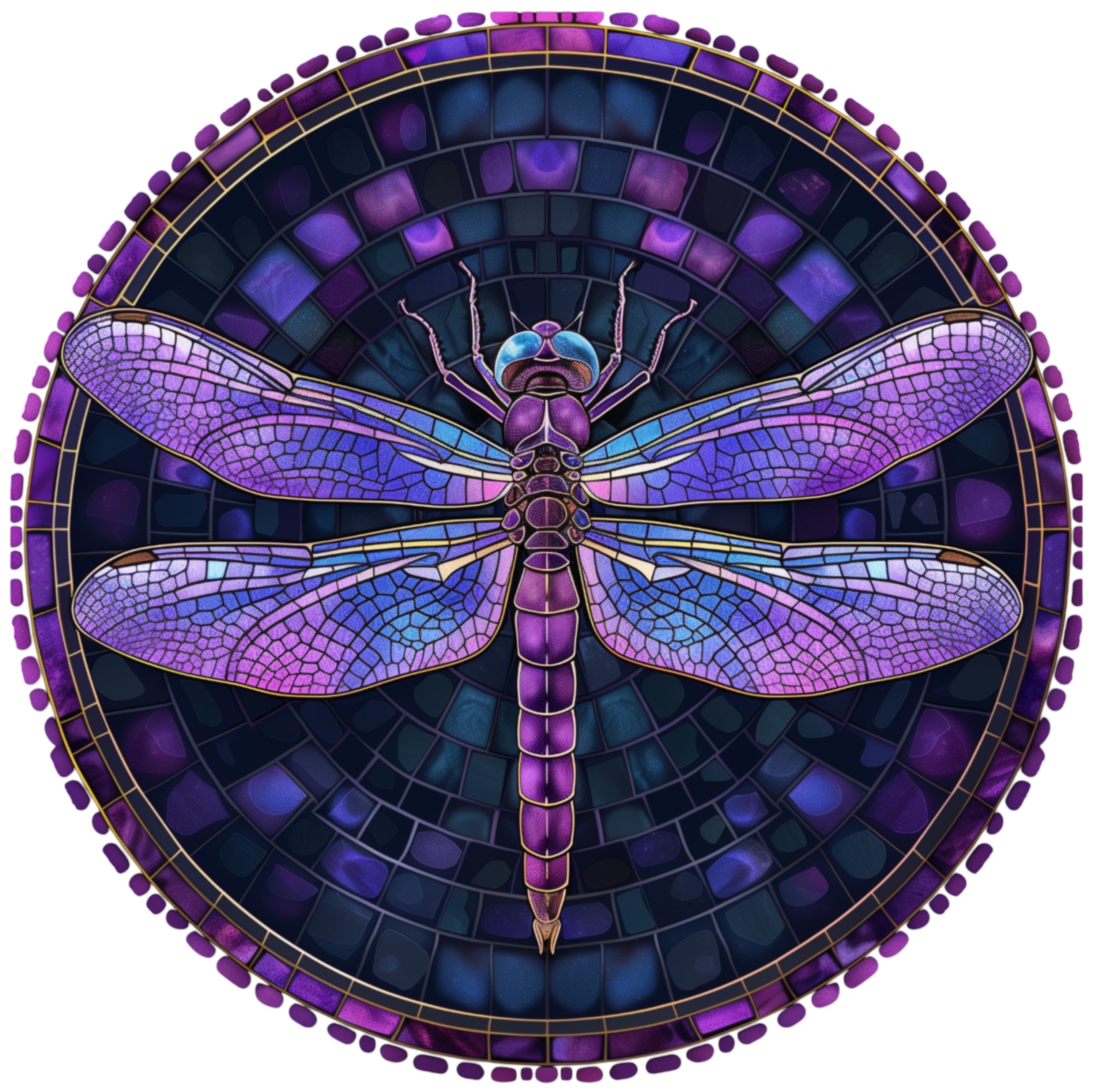 Purple Floral Dragonfly 20mm for Snap Charm Jewelry