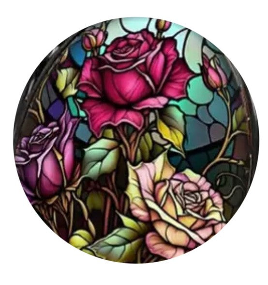 Vintage Colorful Roses 20mm Snap Charm