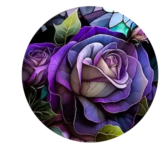 Purple Rose Flower Snap Charm 20mm Snap Jewelry