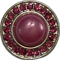 Pink Pearl and Rhinestone 18mm-20mm Snap Charm for Snap Charm Jewelry