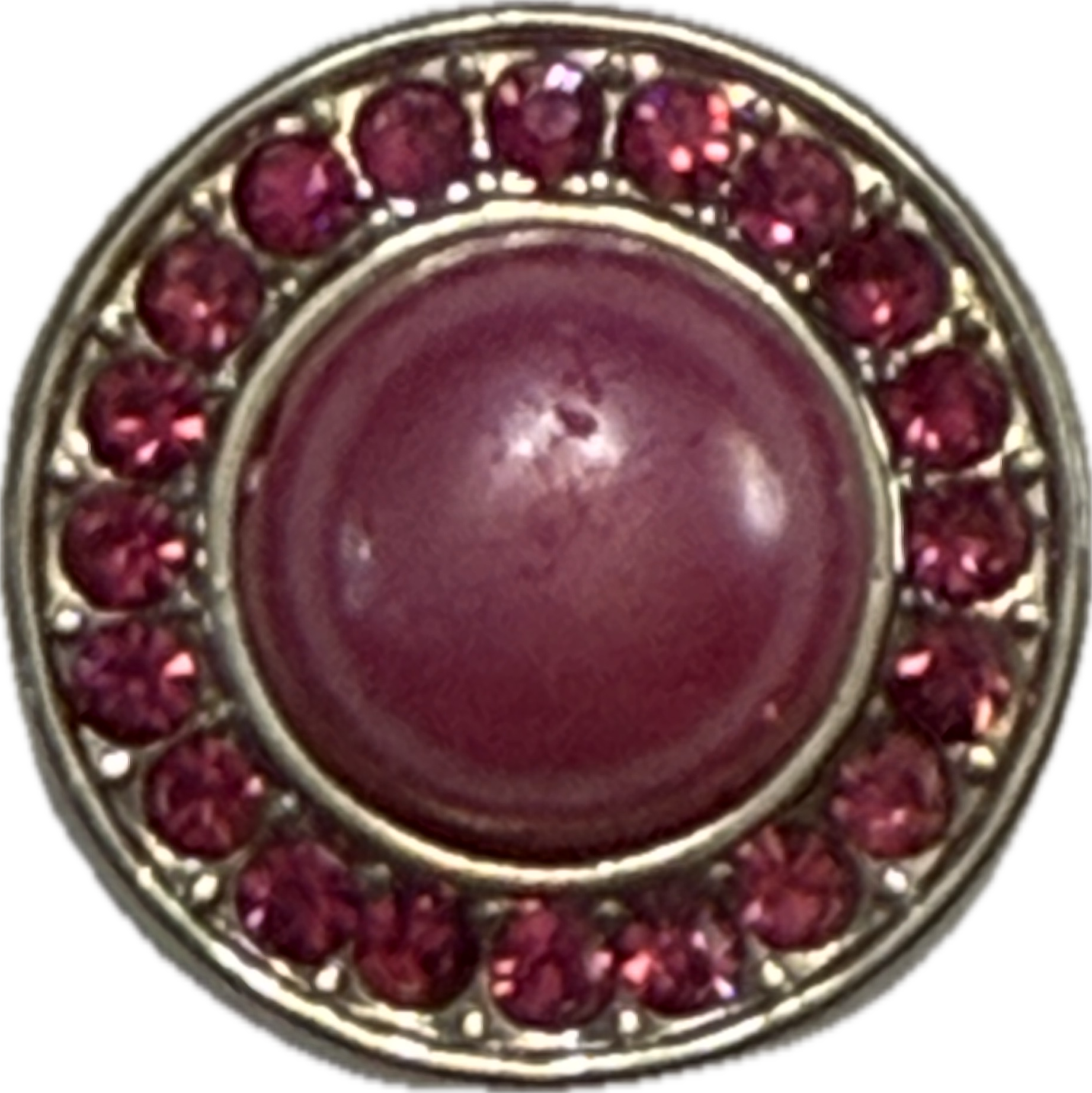 Pink Pearl and Rhinestone 18mm-20mm Snap Charm for Snap Charm Jewelry
