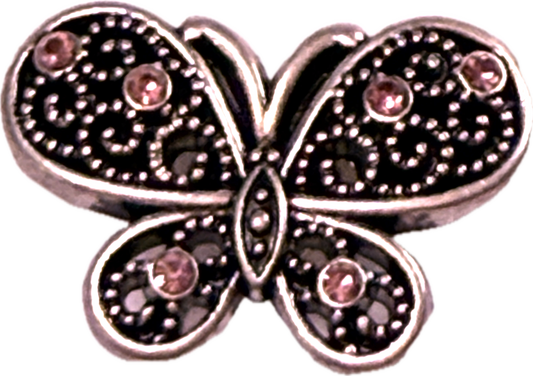 Rhinestone Metal Butterfly 20mm Snap Charm for Snap Charm Jewelry