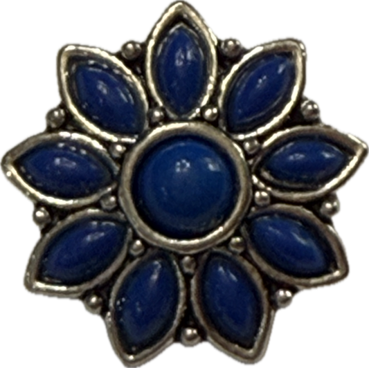 Bright Blue Flower Snap Charm 20mm for Snap CharmJewelry