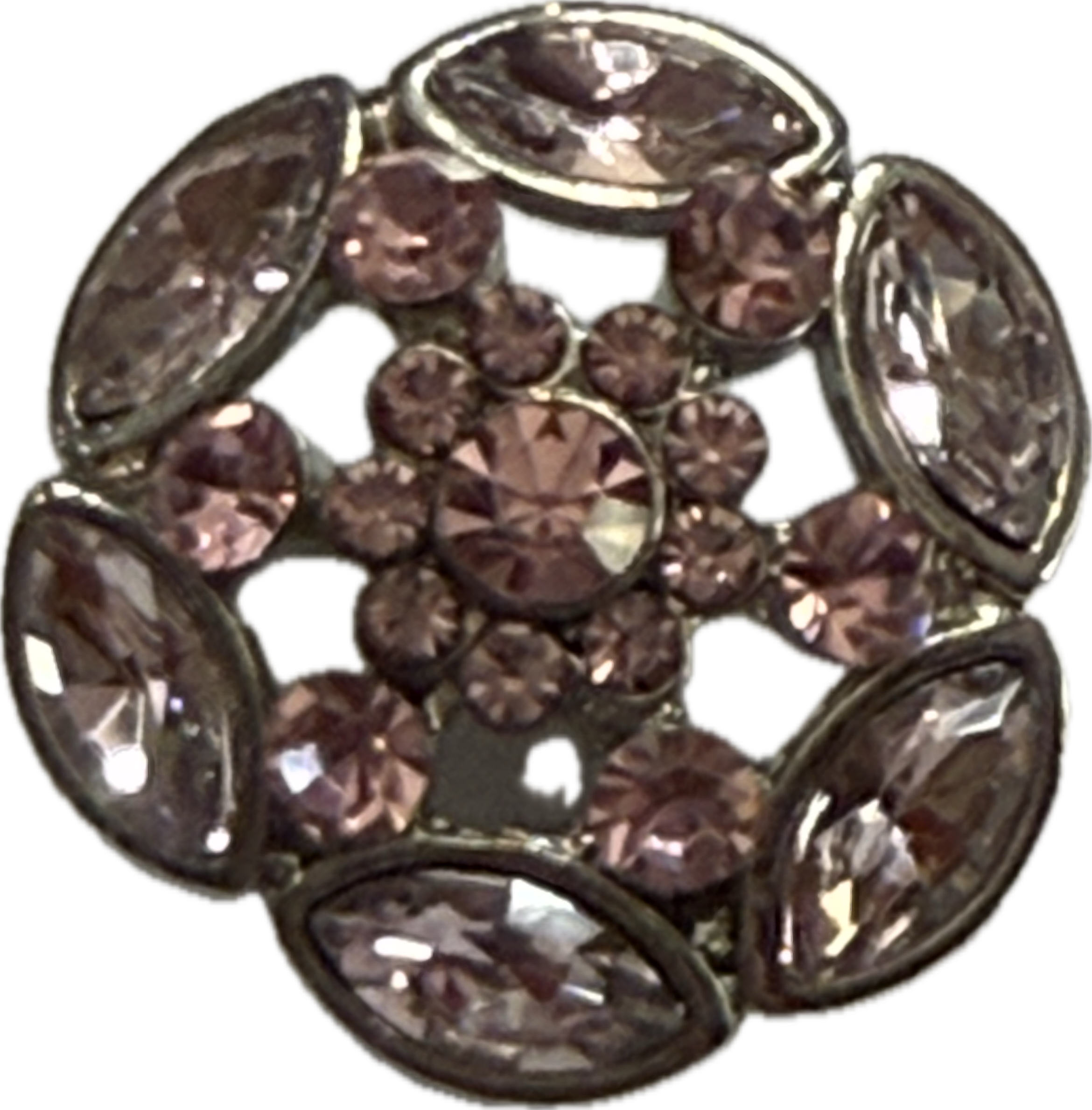Open Design Rhinestone Center Flower 20mm for Snap Jewelry (Assorted Colors)