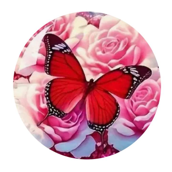 Pink Butterfly and Pink Roses 20mm Snap Charm