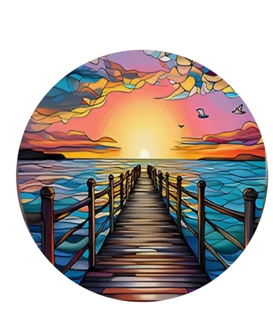 Sunset  Seascape Boardwalk Snap Charm 20mm