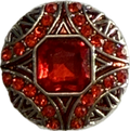 Round Metal Snap with Square Rhinestone Center Snap Charm 20mm (Assorted Colors)