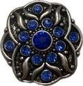 Metal Rhinestone Blue Snap 20mm for Snap Charm Jewelry