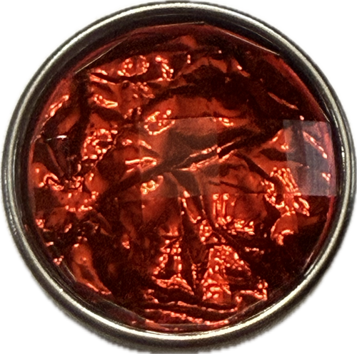 A 20mm red acrylic foil for snap jewelry