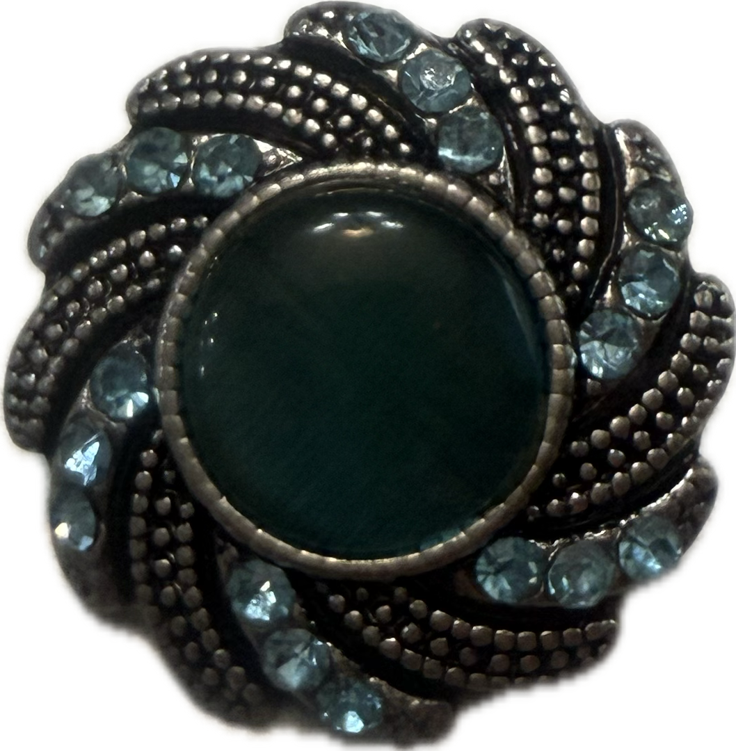 Metal Rhinestone Cateye 20mm Snap Charm for Snap Jewelry (Assorted Colors)
