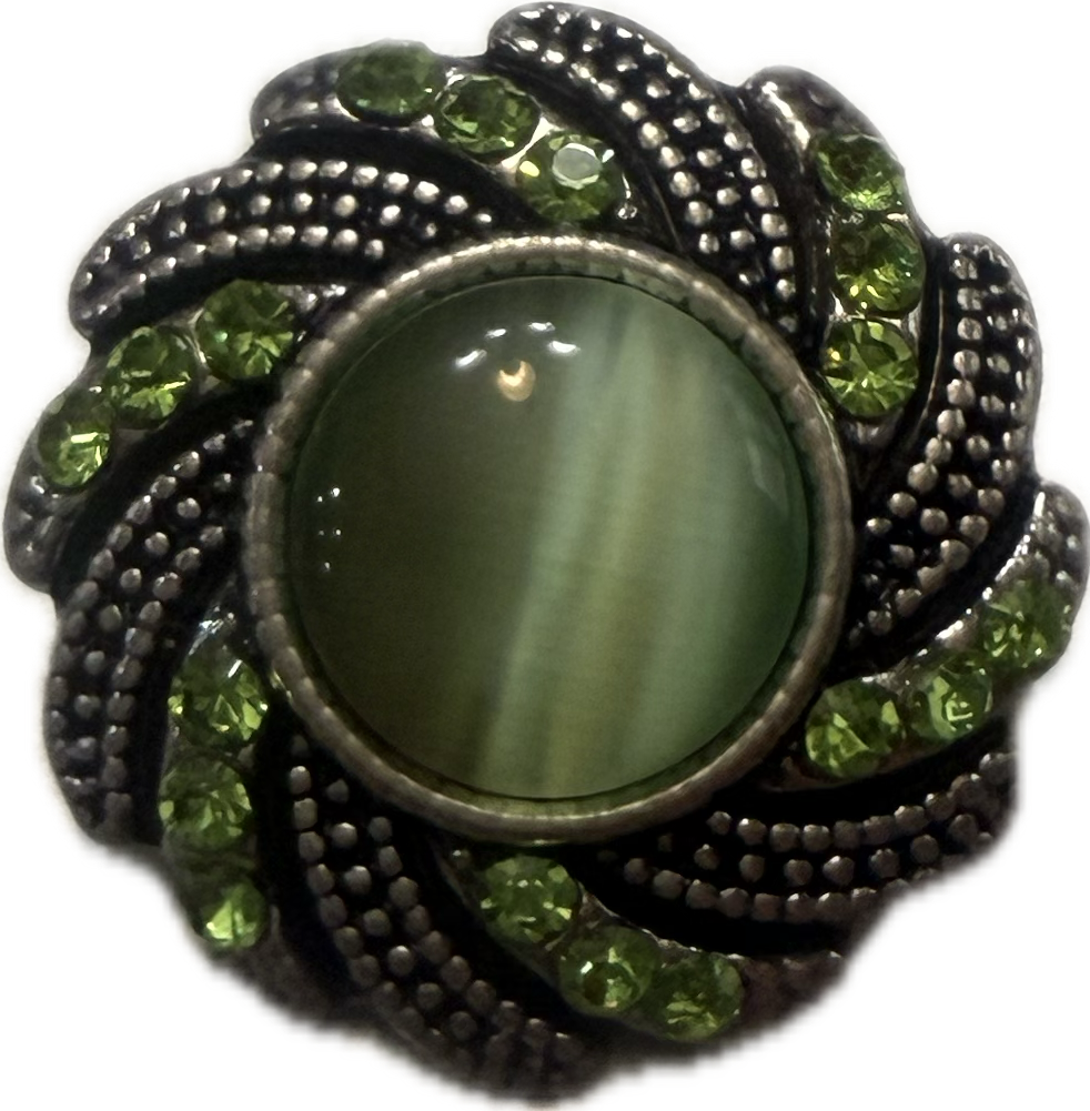Metal Rhinestone Cateye 20mm Snap Charm for Snap Jewelry (Assorted Colors)