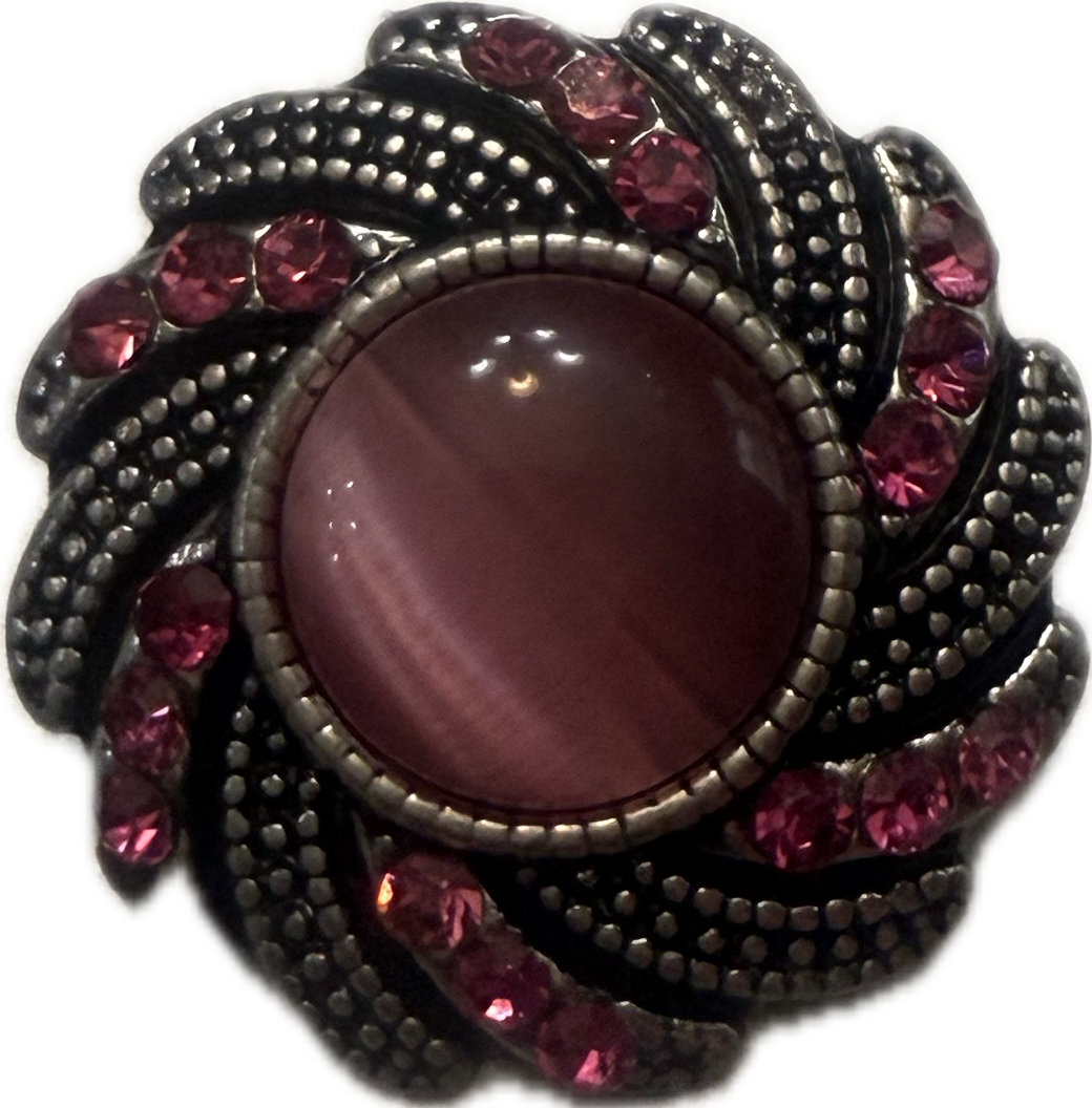 Metal Rhinestone Cateye 20mm Snap Charm for Snap Jewelry (Assorted Colors)