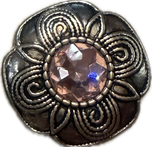 Metal Flower Design Rhinestone 20mm for Snap Charm Jewelry