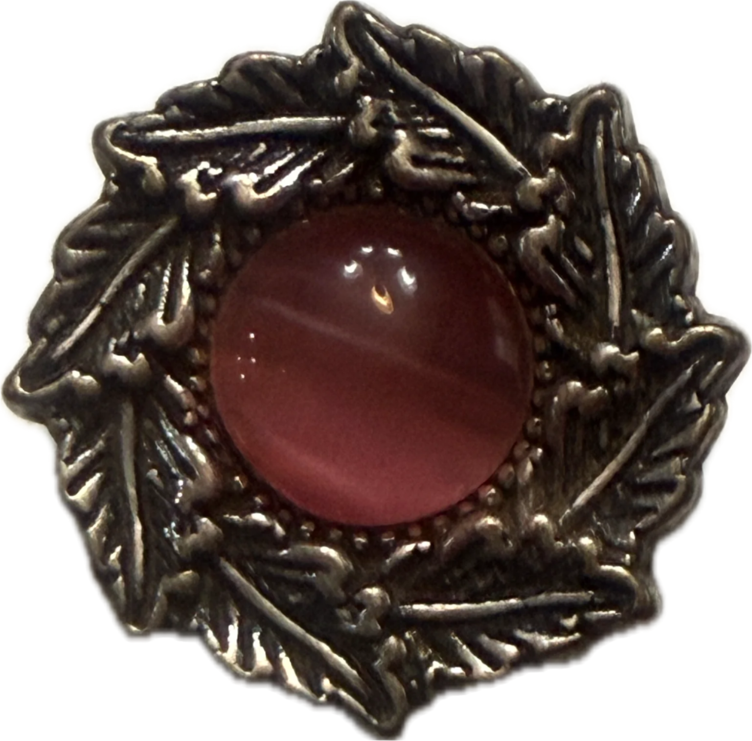 Pink Leaf Edge Large Cateye 20mm Snap Charm for Snap Charm Jewelry