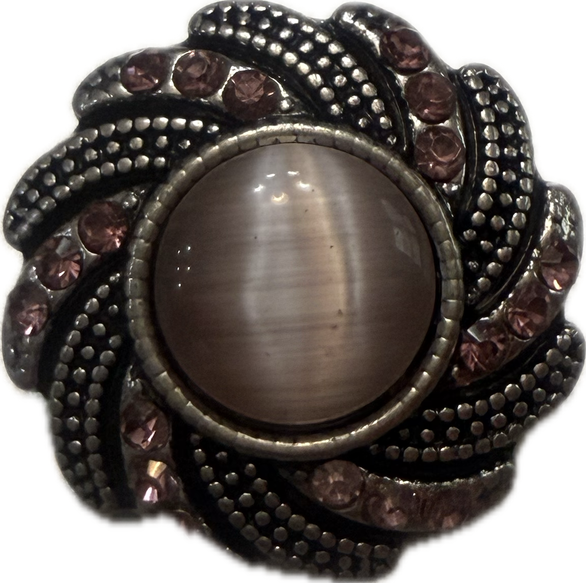 Metal Rhinestone Cateye 20mm Snap Charm for Snap Jewelry (Assorted Colors)