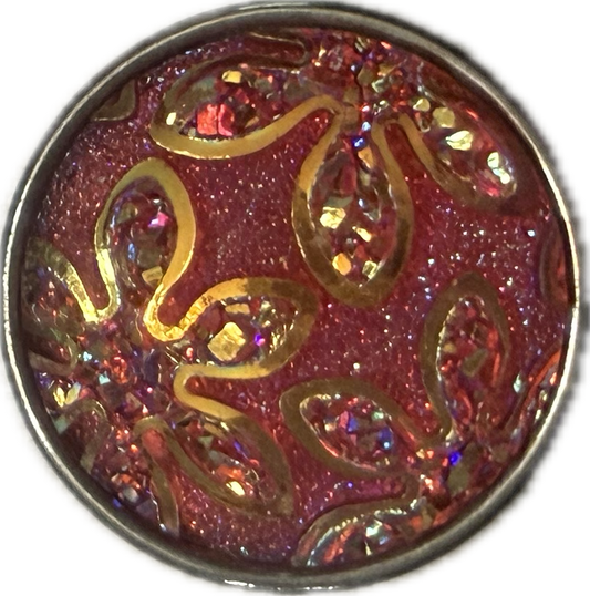 Acrylic Glitter Flower 20mm Snap Charm for Snap Charm Jewelry (Assorted Colors)